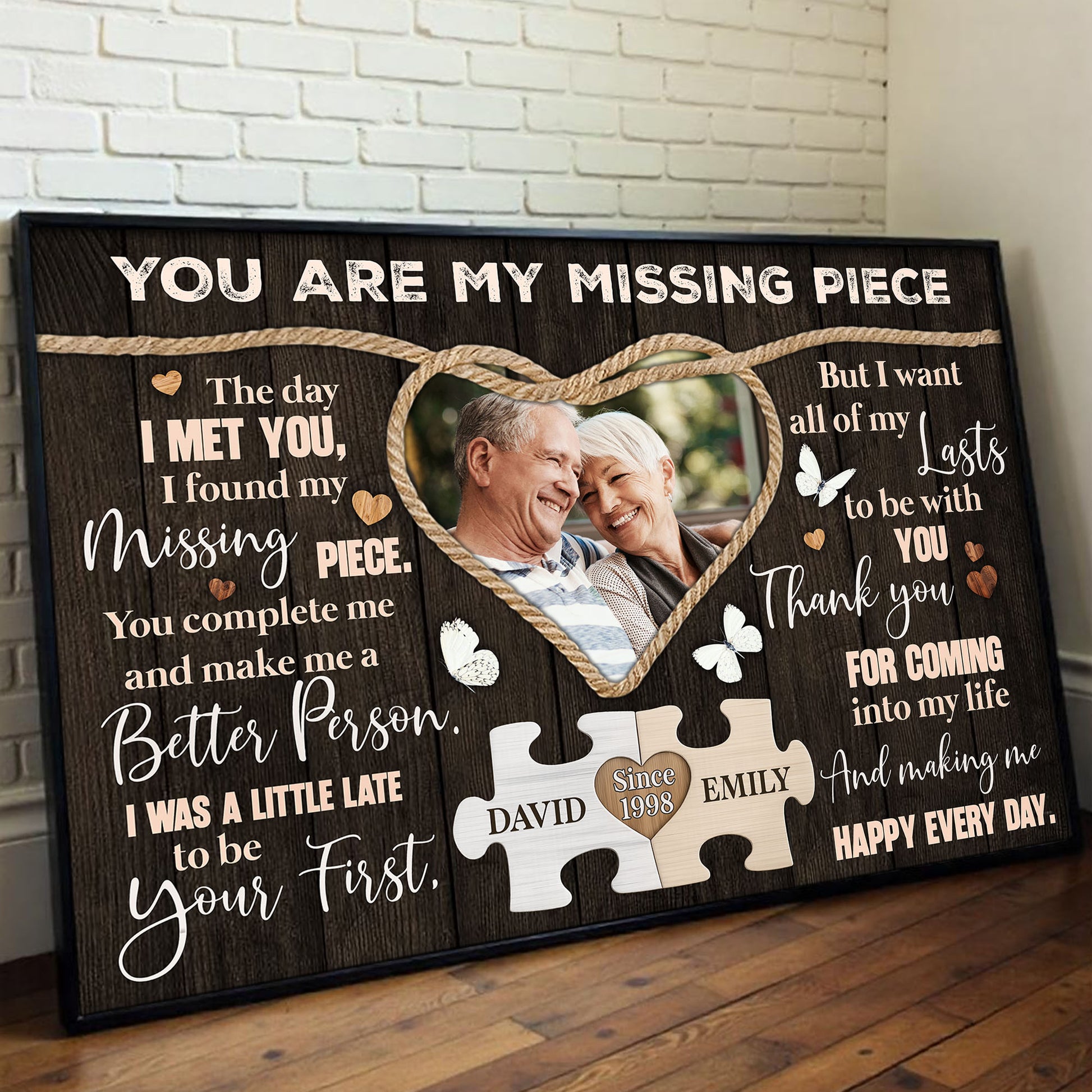 You Are My Missing Piece, Puzzle Pieces And Heart-Shaped Frame