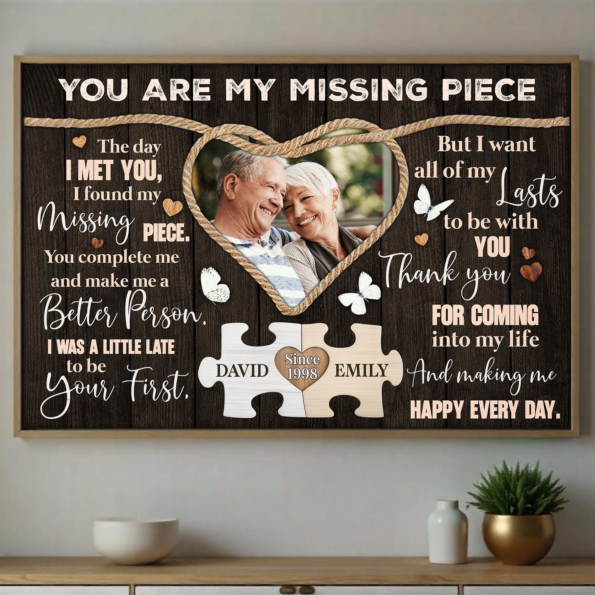 You Are My Missing Piece, Puzzle Pieces And Heart-Shaped Frame