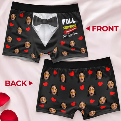 Full Service Open 24 Hours With Bow Tie And Hearts Design