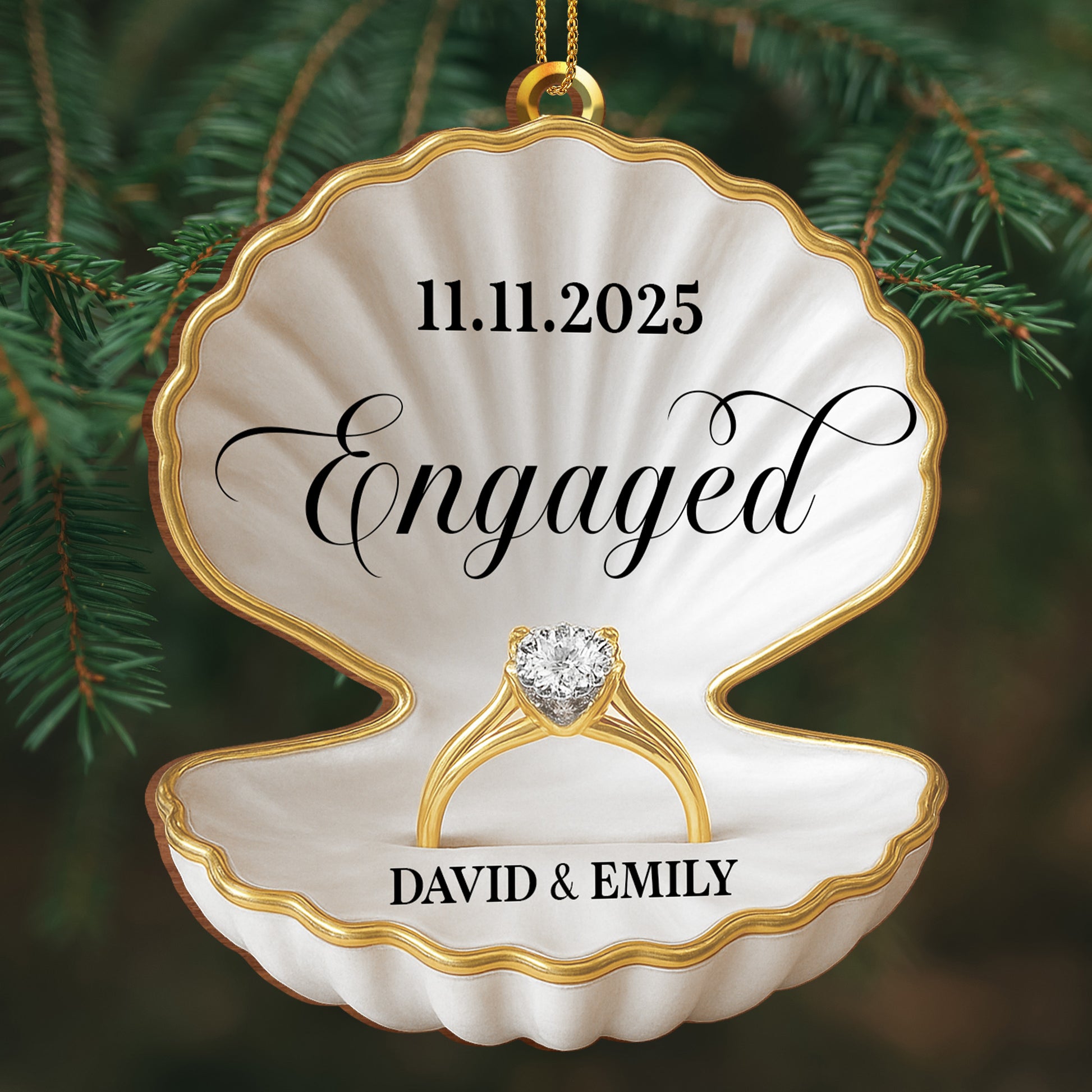 Celebrate Your Engagement With A Seashell And Ring