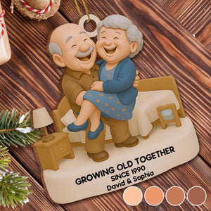Growing Old Together, Elderly Couple Ornament