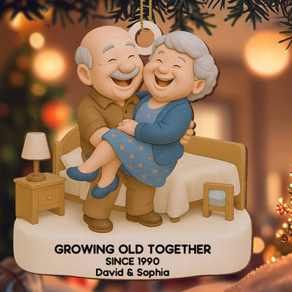 Growing Old Together, Elderly Couple Ornament