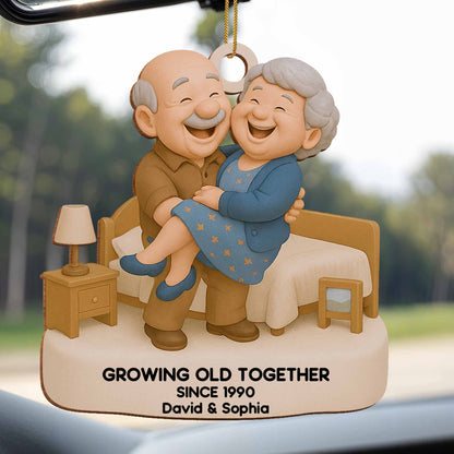 Growing Old Together, Elderly Couple Ornament