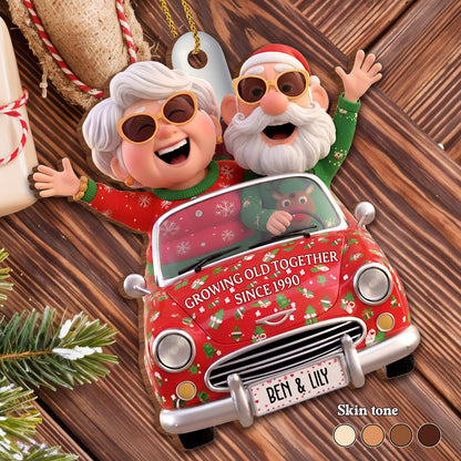 Growing Old Together, Elderly Couple And Holiday Car