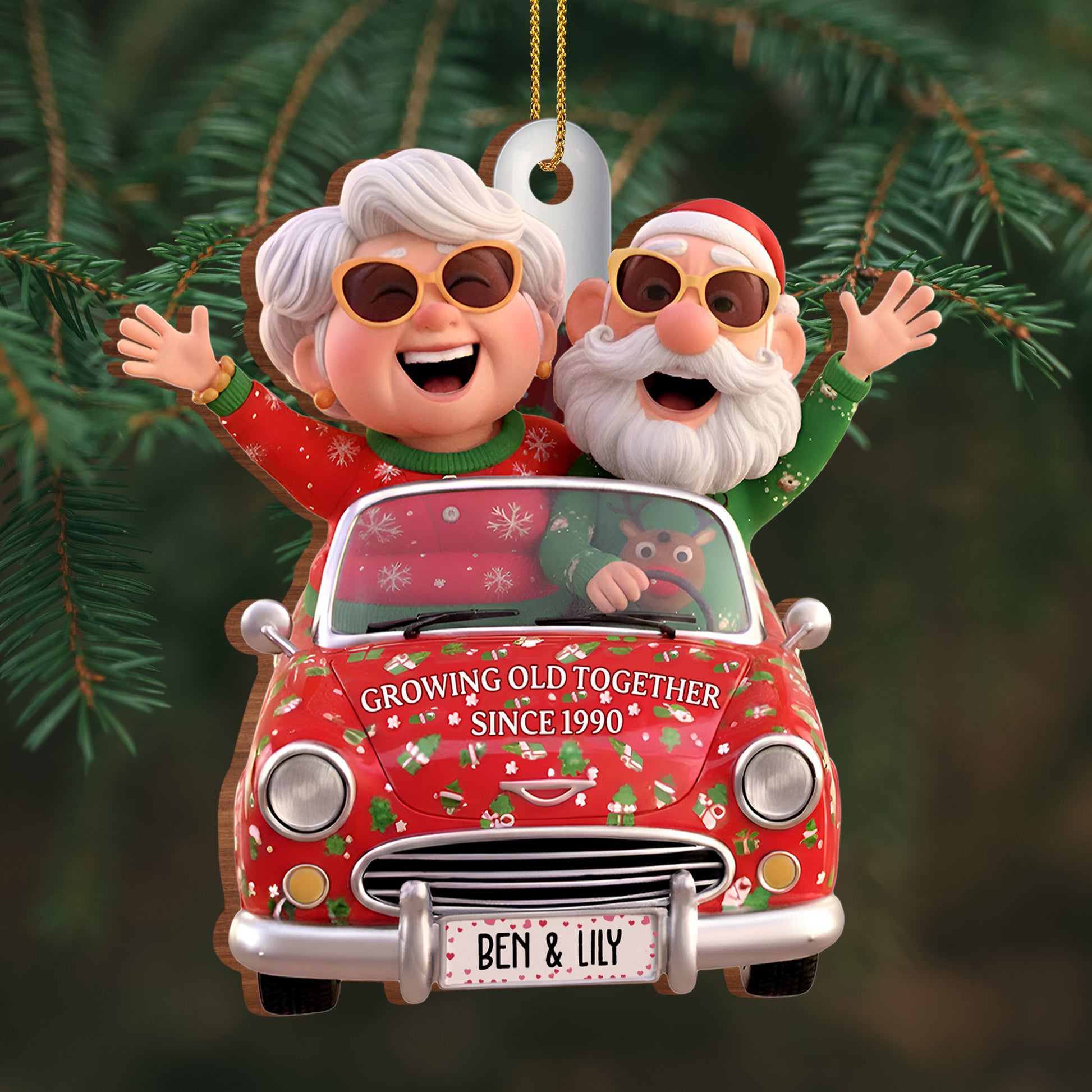 Growing Old Together, Elderly Couple And Holiday Car
