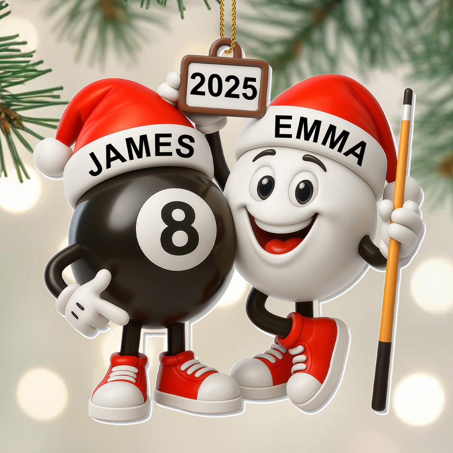 Celebrate A Special Bond With Pool Balls and Santa Hats