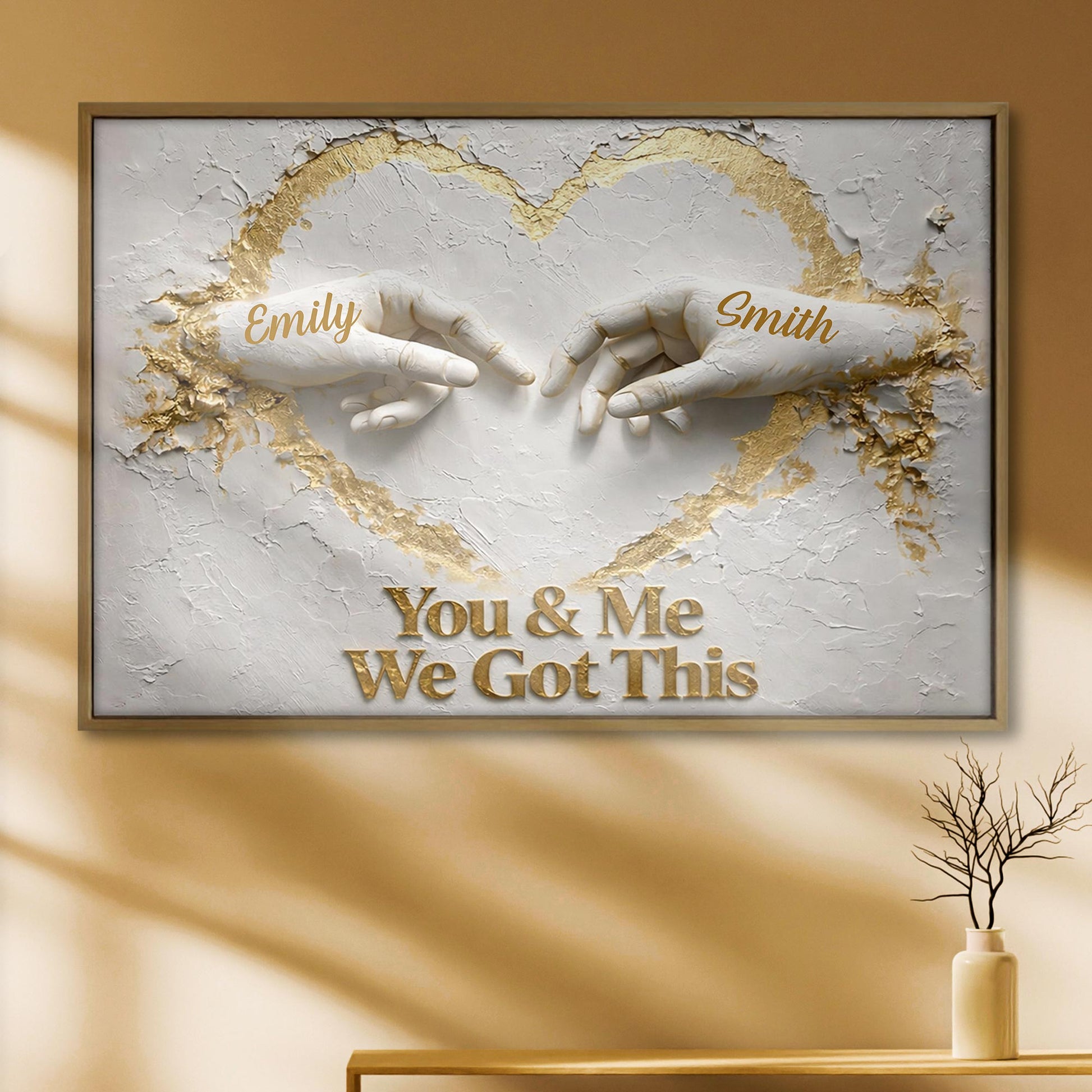 You & Me We Got This, Hands Heart Gold Design