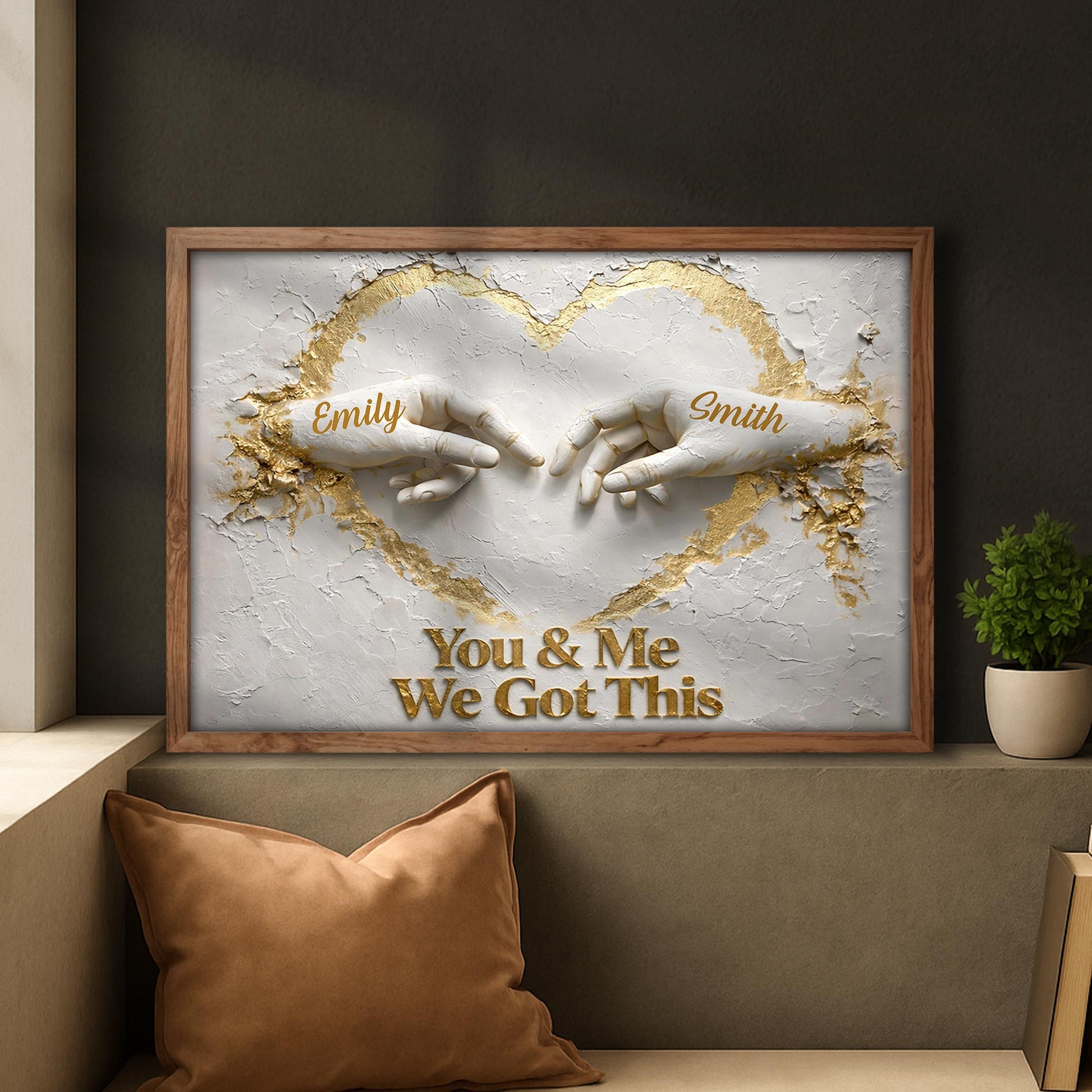 You & Me We Got This, Hands Heart Gold Design