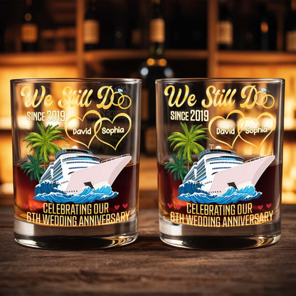 Celebrating Our Wedding Anniversary, Palm Trees And Cruise Ship