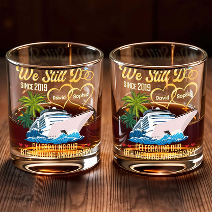 Celebrating Our Wedding Anniversary, Palm Trees And Cruise Ship