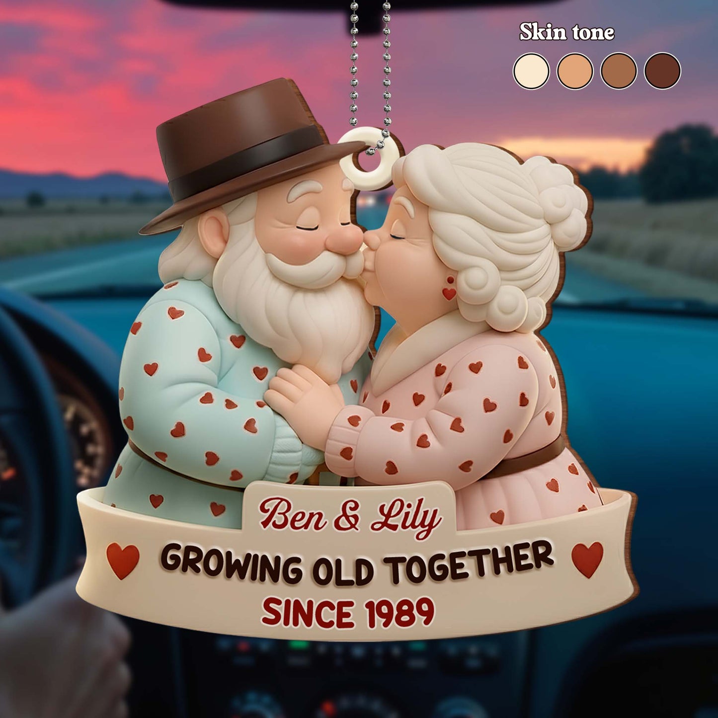 Growing Old Together Elderly Couple Ornament