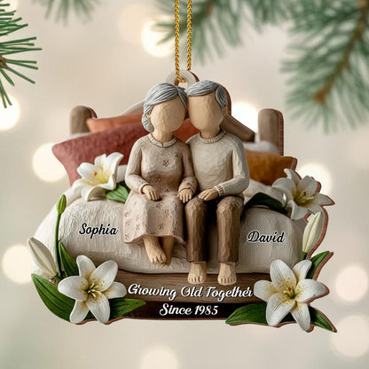 Growing Old Together Elderly Couple Ornament