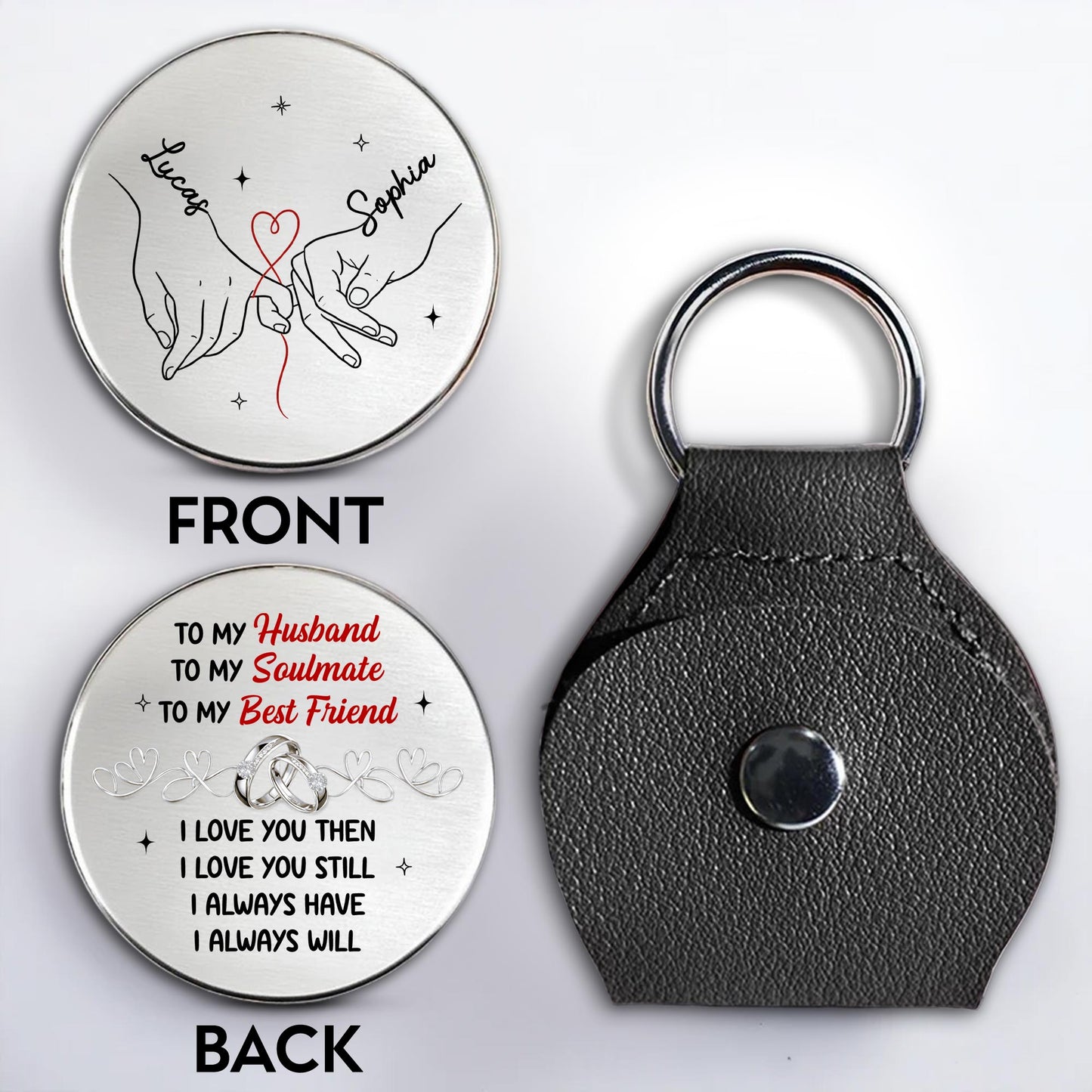 To My Husband Soulmate And Best Friend With Handholding Heart Design