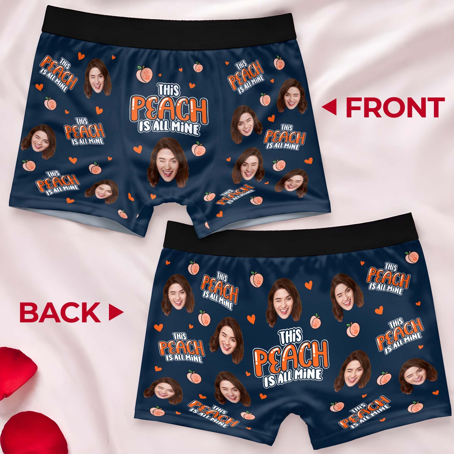 This Peach Is All Mine, Peach And Hearts Design