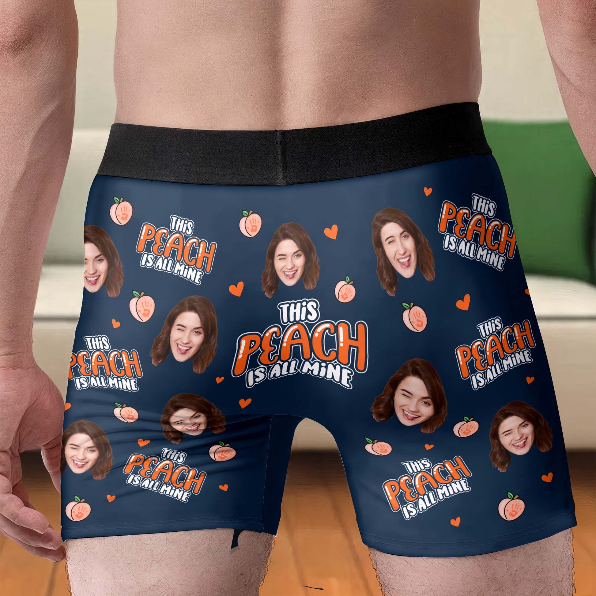 This Peach Is All Mine, Peach And Hearts Design