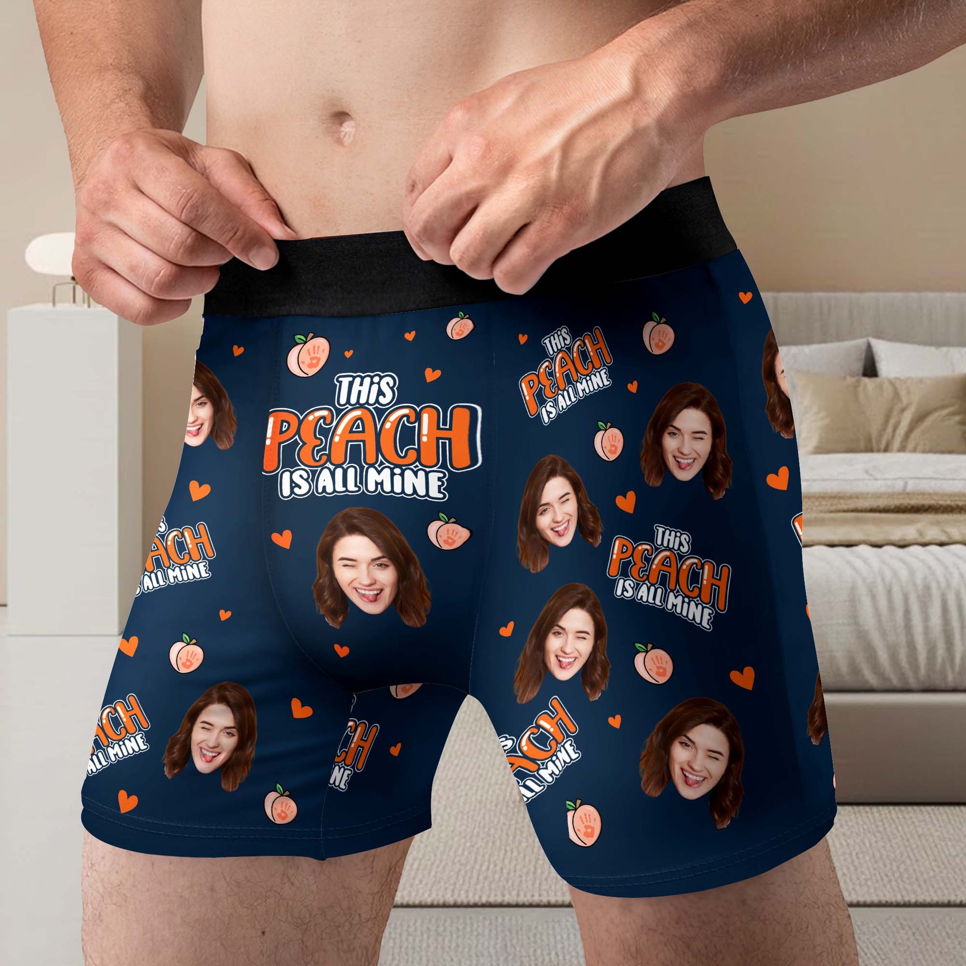 This Peach Is All Mine, Peach And Hearts Design