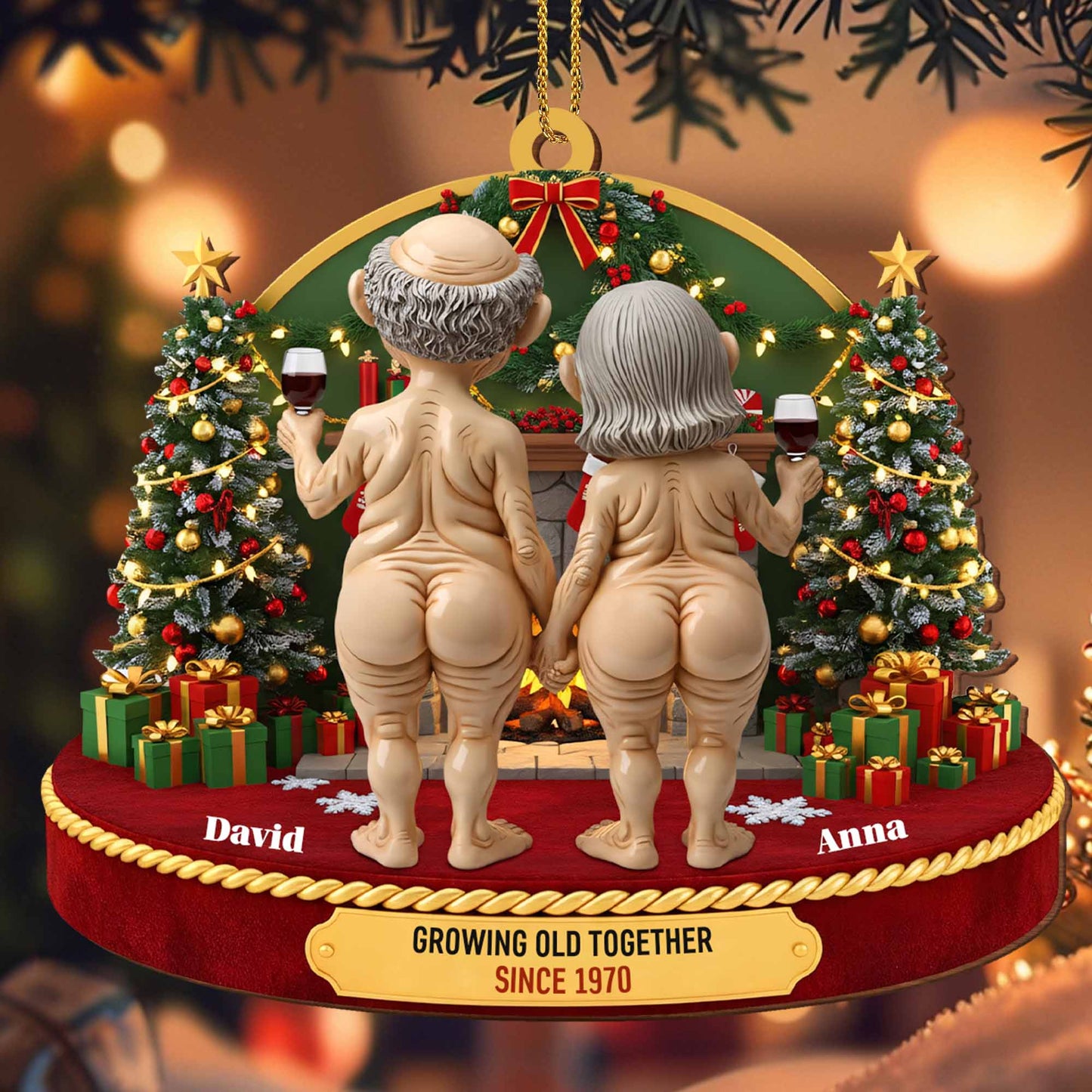 Growing Old Together, Christmas Trees And Wine Glasses