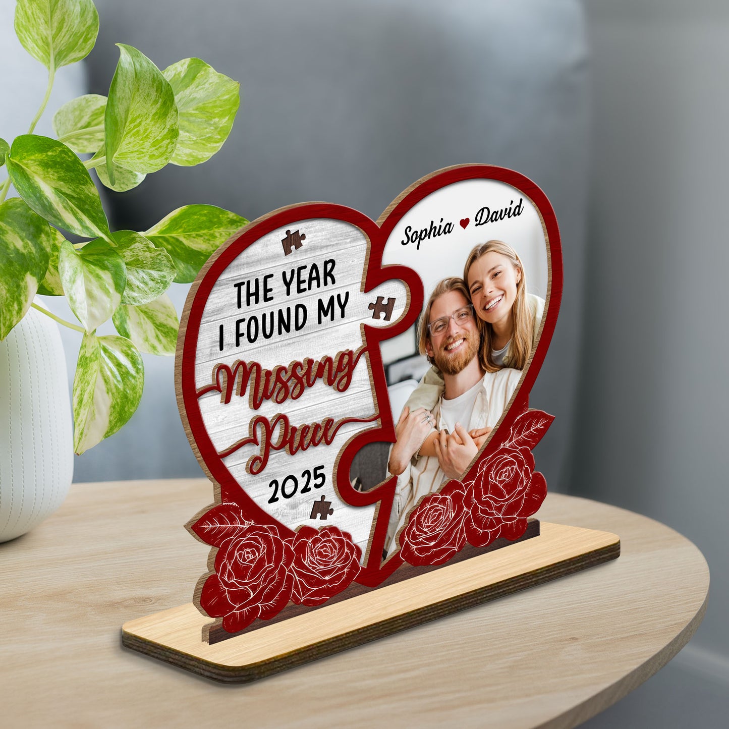 The Year I Found My Missing Piece Heart and Roses Design