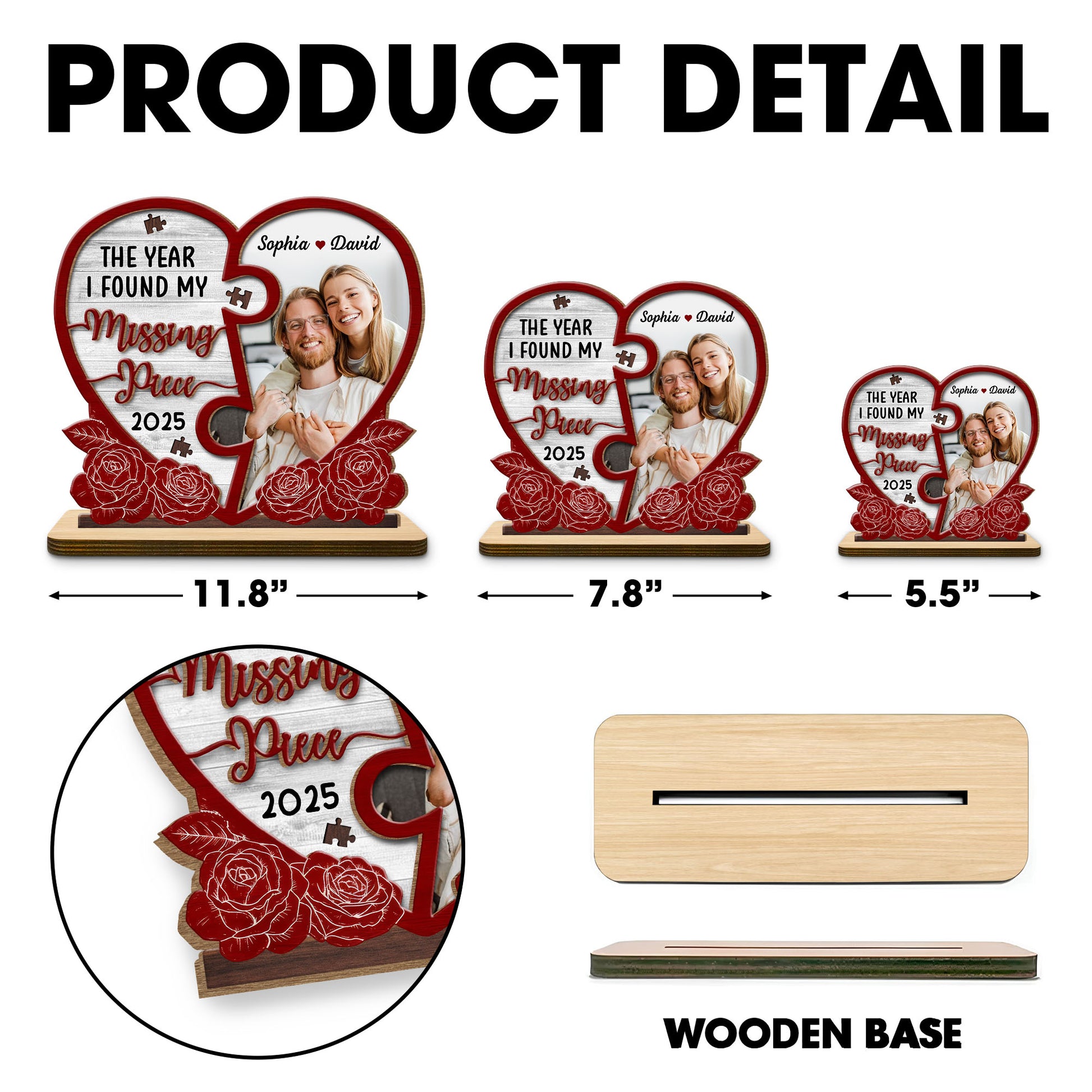 The Year I Found My Missing Piece Heart and Roses Design