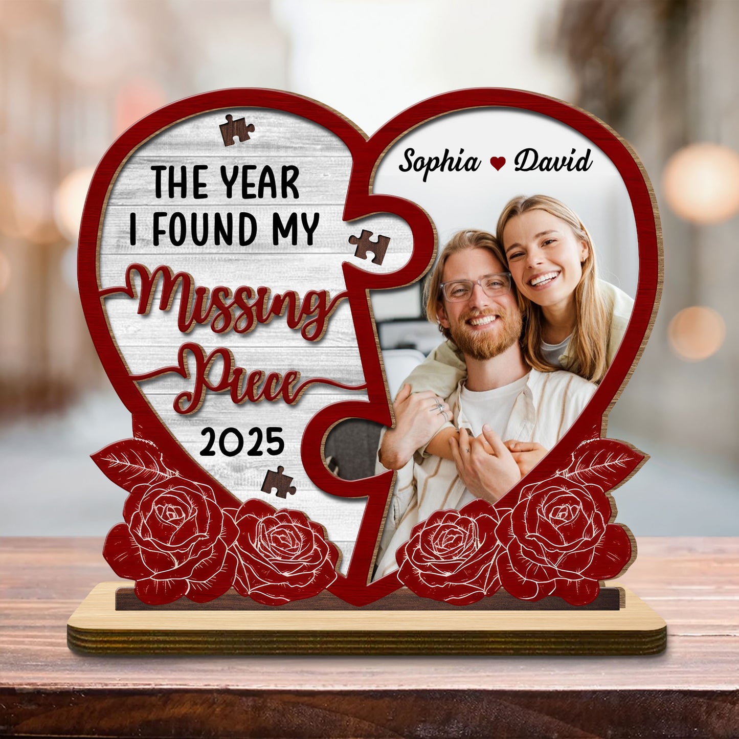 The Year I Found My Missing Piece Heart and Roses Design