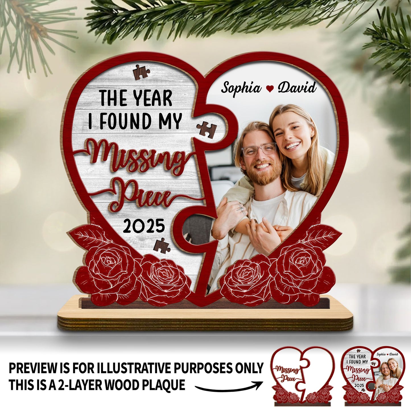 The Year I Found My Missing Piece Heart and Roses Design