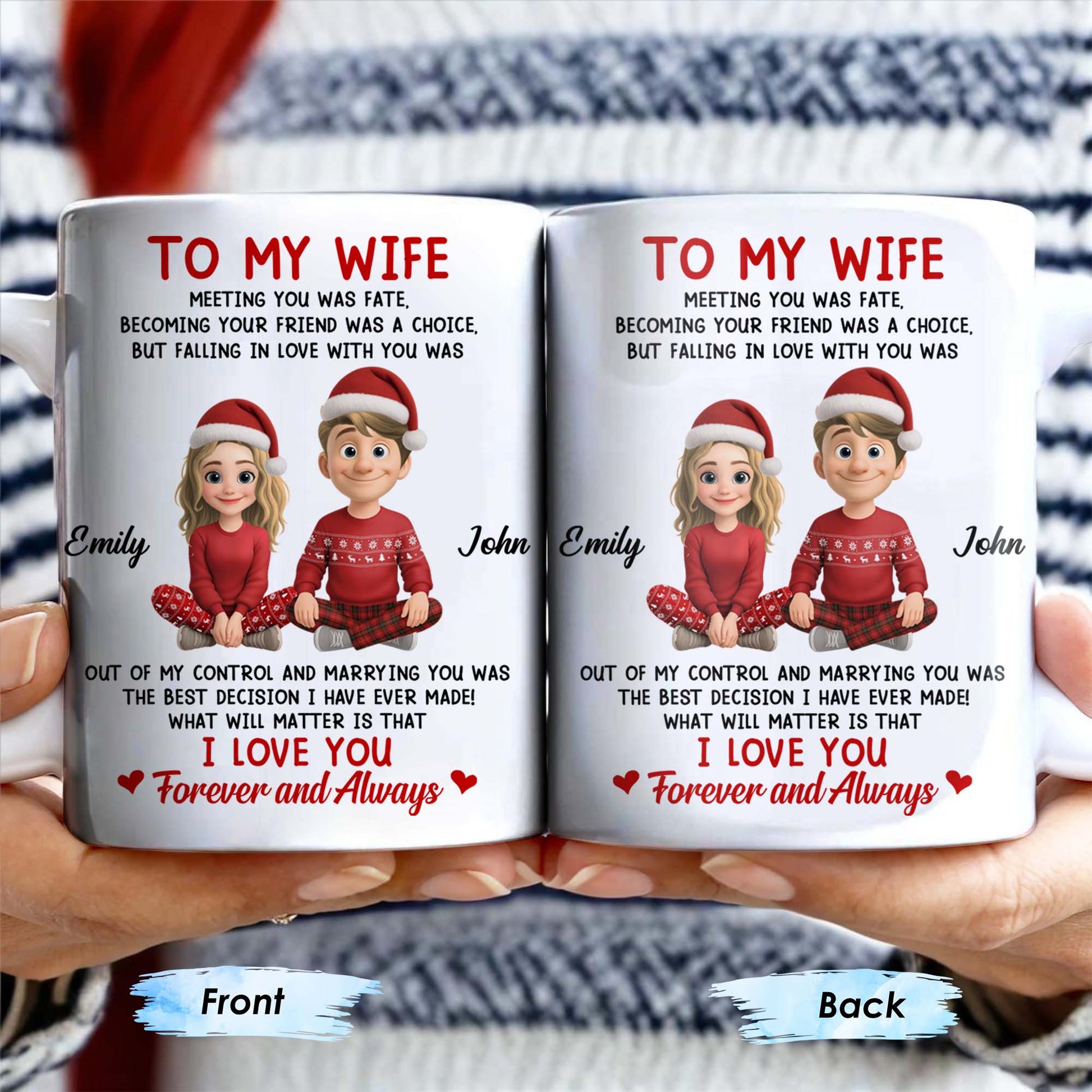 To My Wife, Meeting You Was Fate, Love Forever And Always, Cartoon Couple