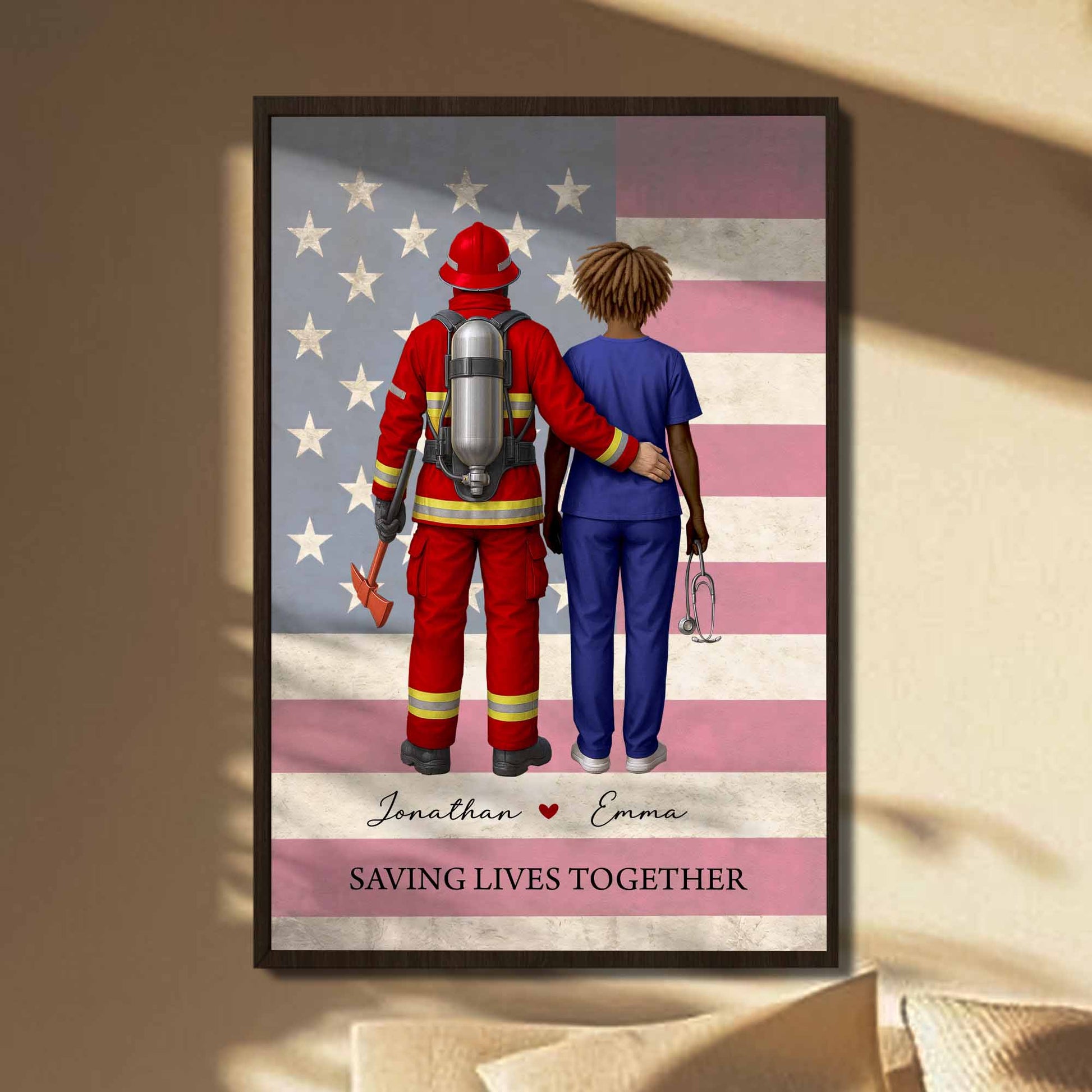 Saving Lives Together Firefighter And Medical Professional