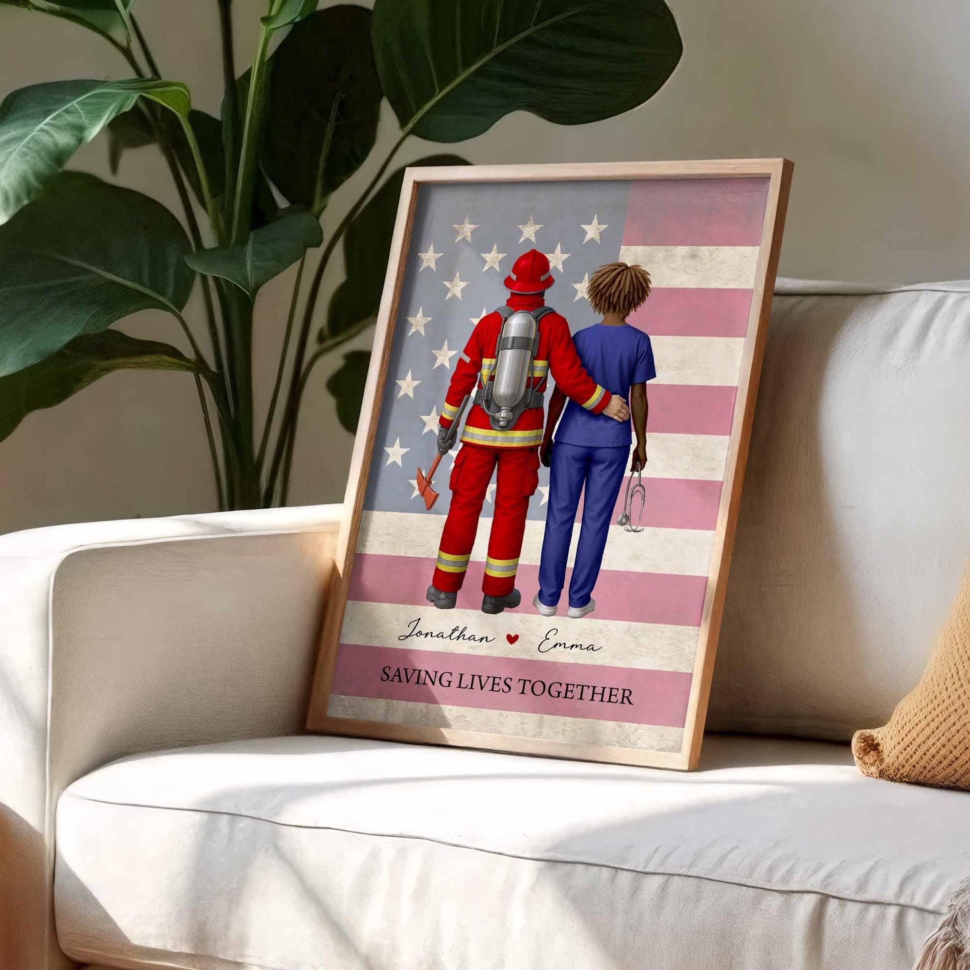 Saving Lives Together Firefighter And Medical Professional