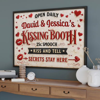 Kissing Booth, 25¢ Smooch, Kiss And Tell, Romantic Poster