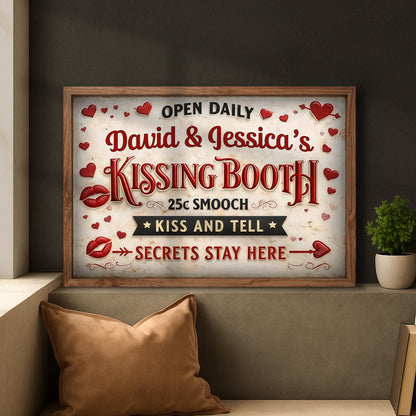 Kissing Booth, 25¢ Smooch, Kiss And Tell, Romantic Poster