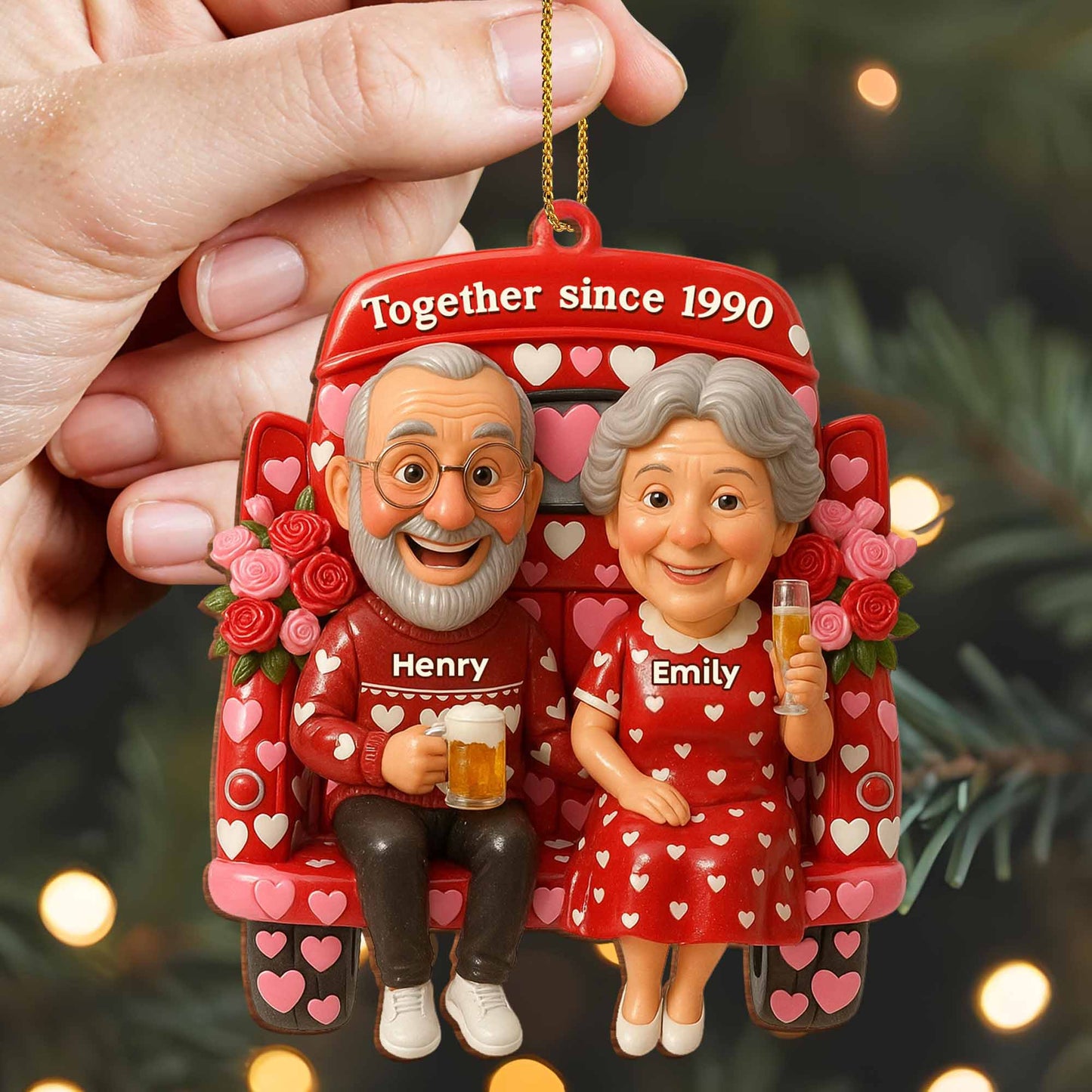 Together Since 1990, Celebrating Timeless Love With Hearts And Roses