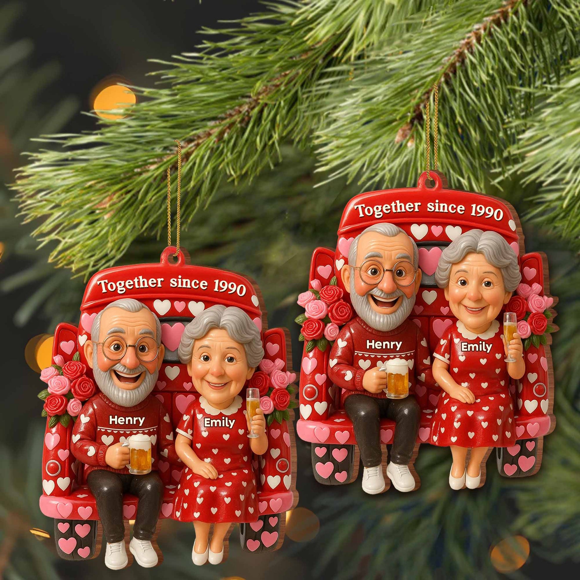 Together Since 1990, Celebrating Timeless Love With Hearts And Roses