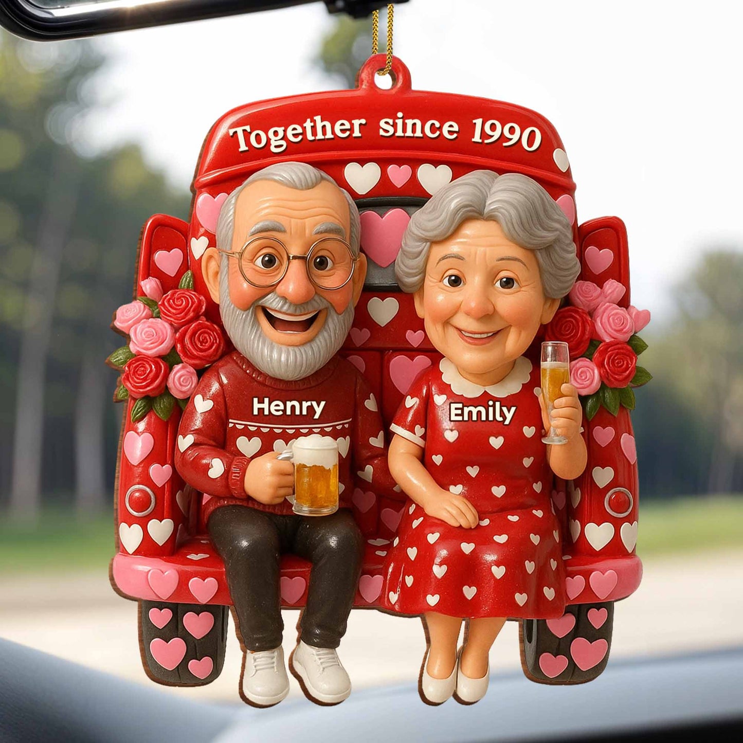 Together Since 1990, Celebrating Timeless Love With Hearts And Roses