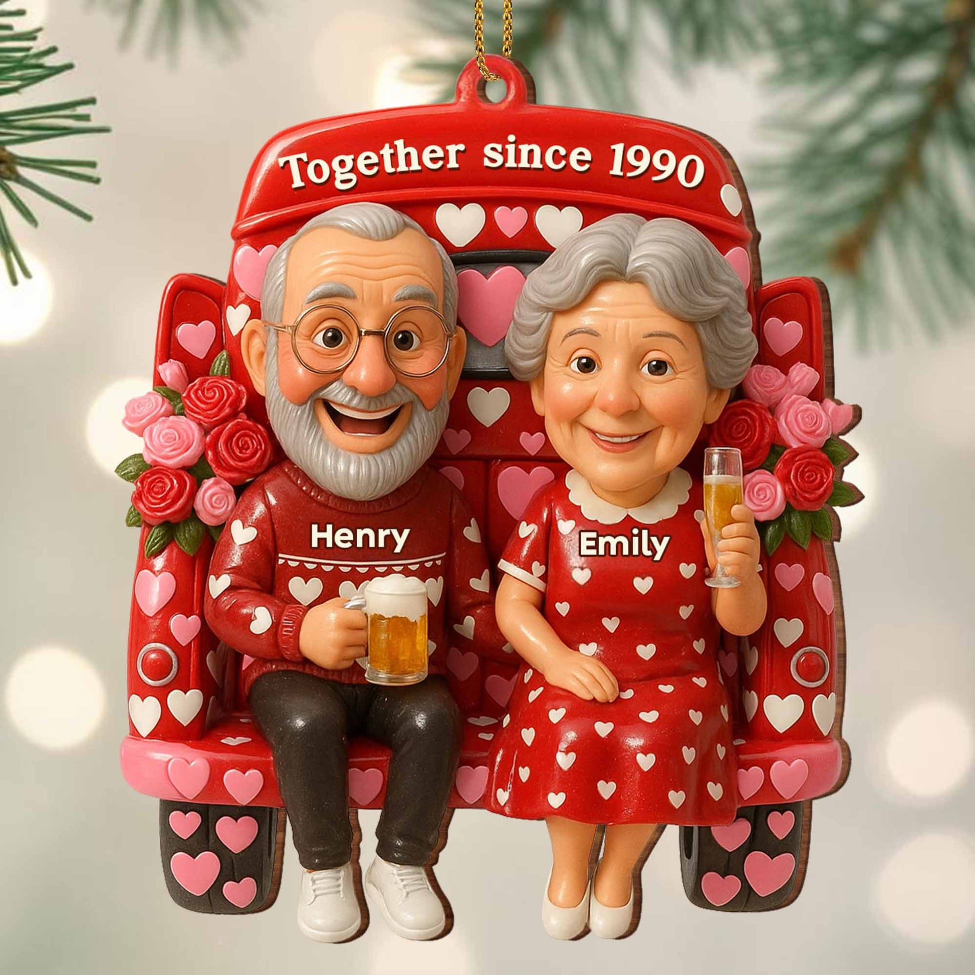 Together Since 1990, Celebrating Timeless Love With Hearts And Roses