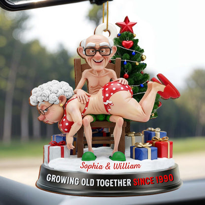 Growing Old Together With Elderly Couple And Christmas Tree