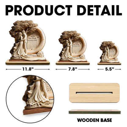 From Our First Kiss Till Our Last Breath, Couple Under Tree - Personalized Custom 2-Layer Wood Plaque With Flat Base - CPL992_WPLA