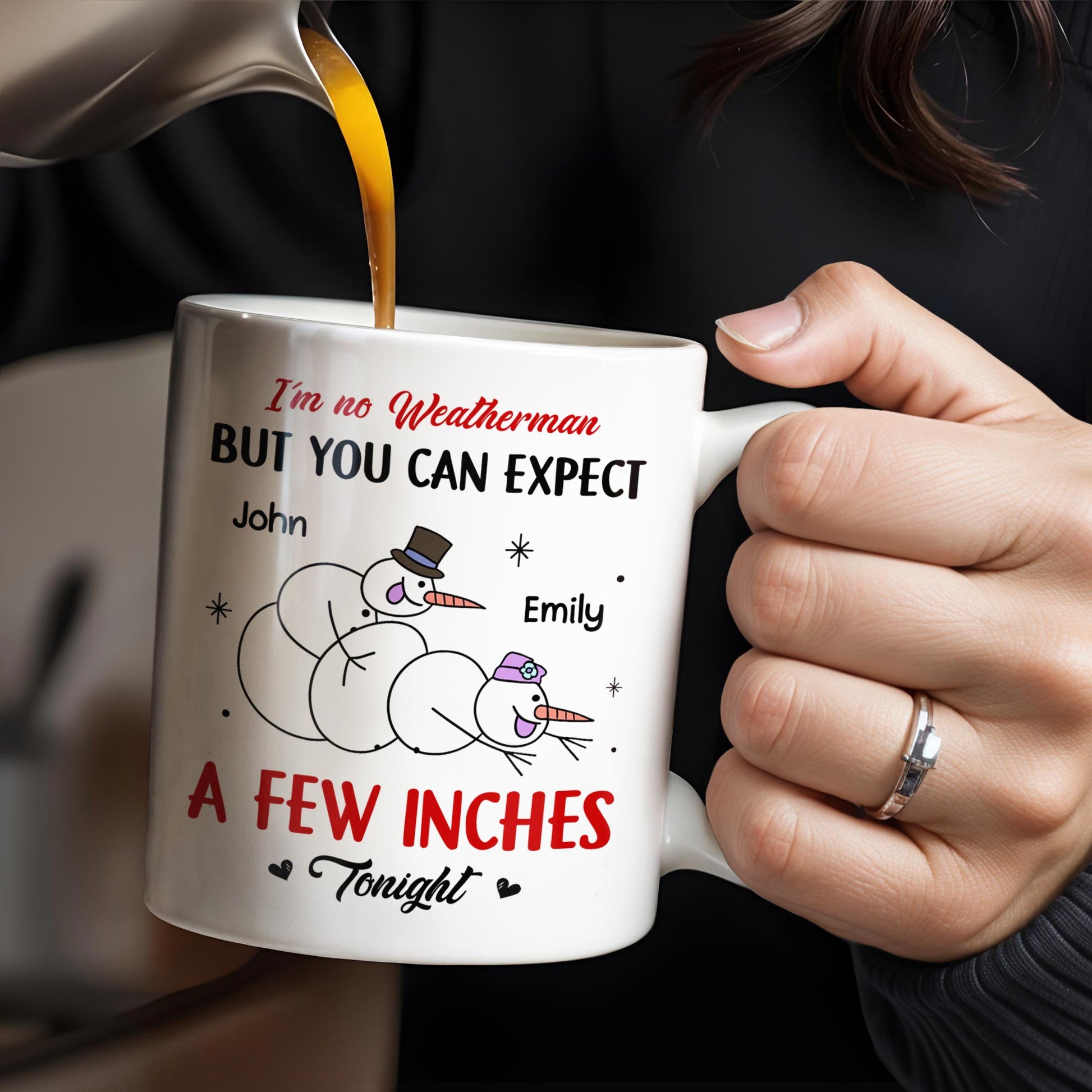 I'm No Weatherman, Expect A Few Inches Tonight, Snowmen Hearts Design