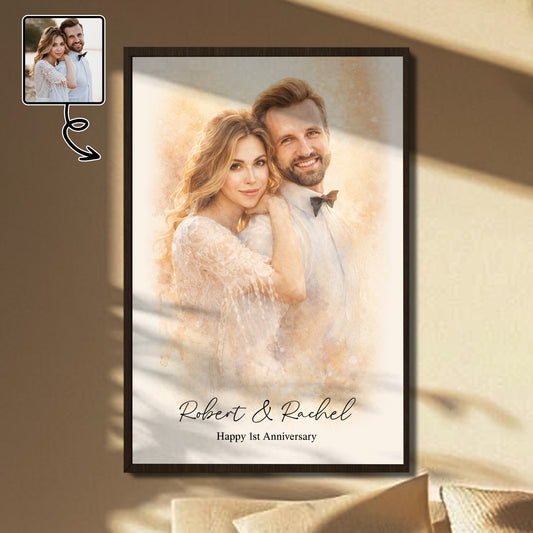 Happy 1st Anniversary Romantic Couple Portrait