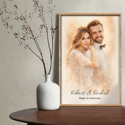 Happy 1st Anniversary Romantic Couple Portrait