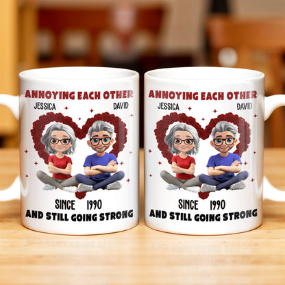 Annoying Each Other And Still Going Strong, Cartoon Couple With Hearts