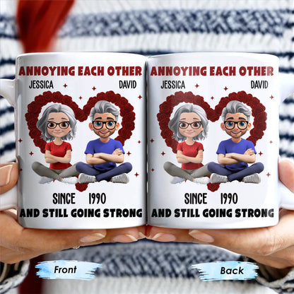 Annoying Each Other And Still Going Strong, Cartoon Couple With Hearts