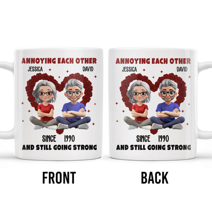 Annoying Each Other And Still Going Strong, Cartoon Couple With Hearts