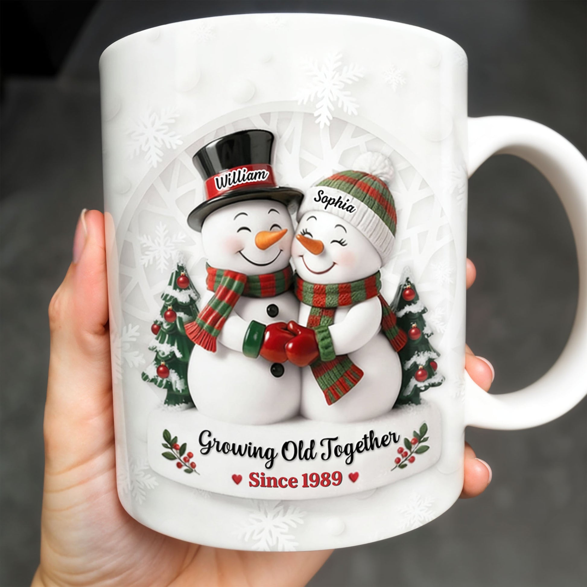 Growing Old Together Snowmen Christmas Design
