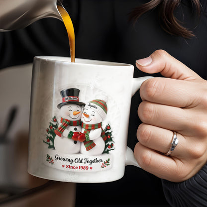 Growing Old Together Snowmen Christmas Design
