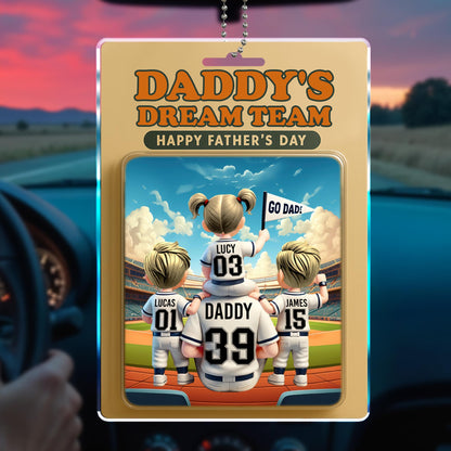 Daddy's Dream Team Happy Father's Day, Baseball Field and Players