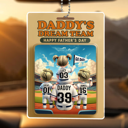 Daddy's Dream Team Happy Father's Day, Baseball Field and Players