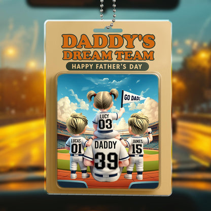 Daddy's Dream Team Happy Father's Day, Baseball Field and Players
