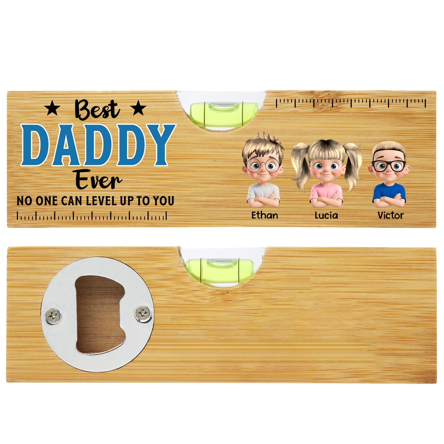 Best Daddy Ever No One Can Level Up To You, Spirit Level And Cartoon Children