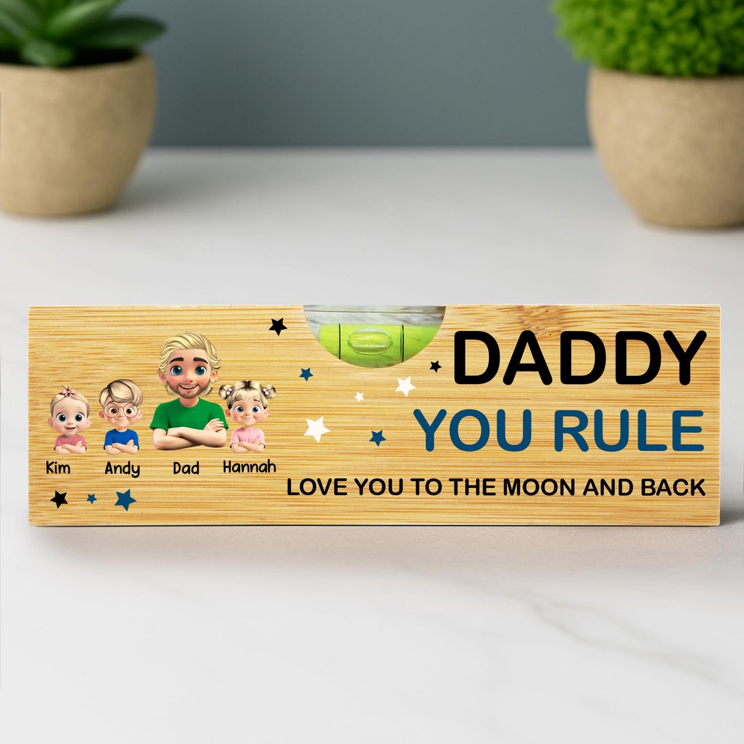 Daddy You Rule Love You To The Moon and Back, Stars and Cartoon Characters