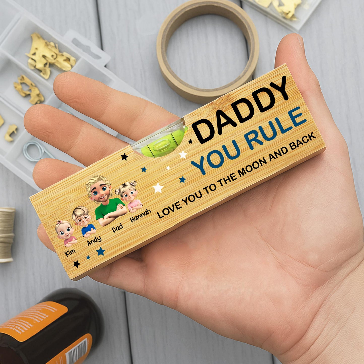 Daddy You Rule Love You To The Moon and Back, Stars and Cartoon Characters